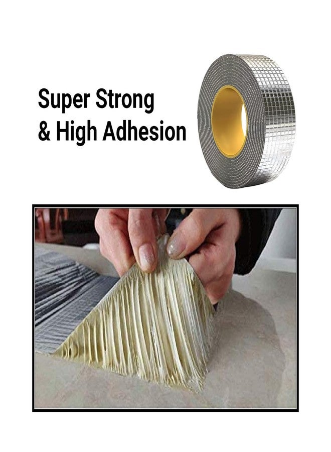 TRENDIKRAFT Waterproof Adhesive Butyl Heavy Duty Aluminium Roof Leakage Tape with Strong Liquid Rubber Sealer Tape for Kitchen Sink Pipe Tank Leakage Water Proof Seal Repair Tep (2 inch x 3 mtr) - Image 4
